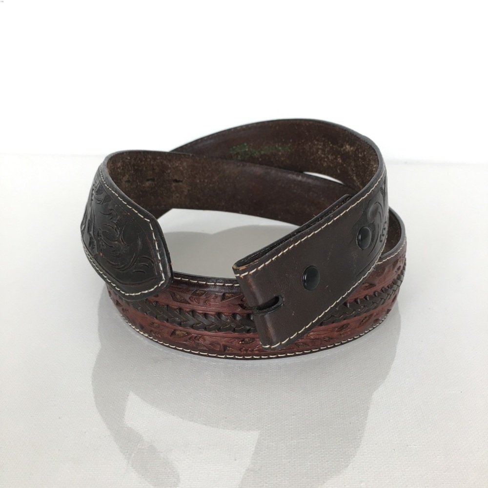 Resistol Tooled Leather Western Belt Blank Mens Size 36 Cowboy Rodeo Festival